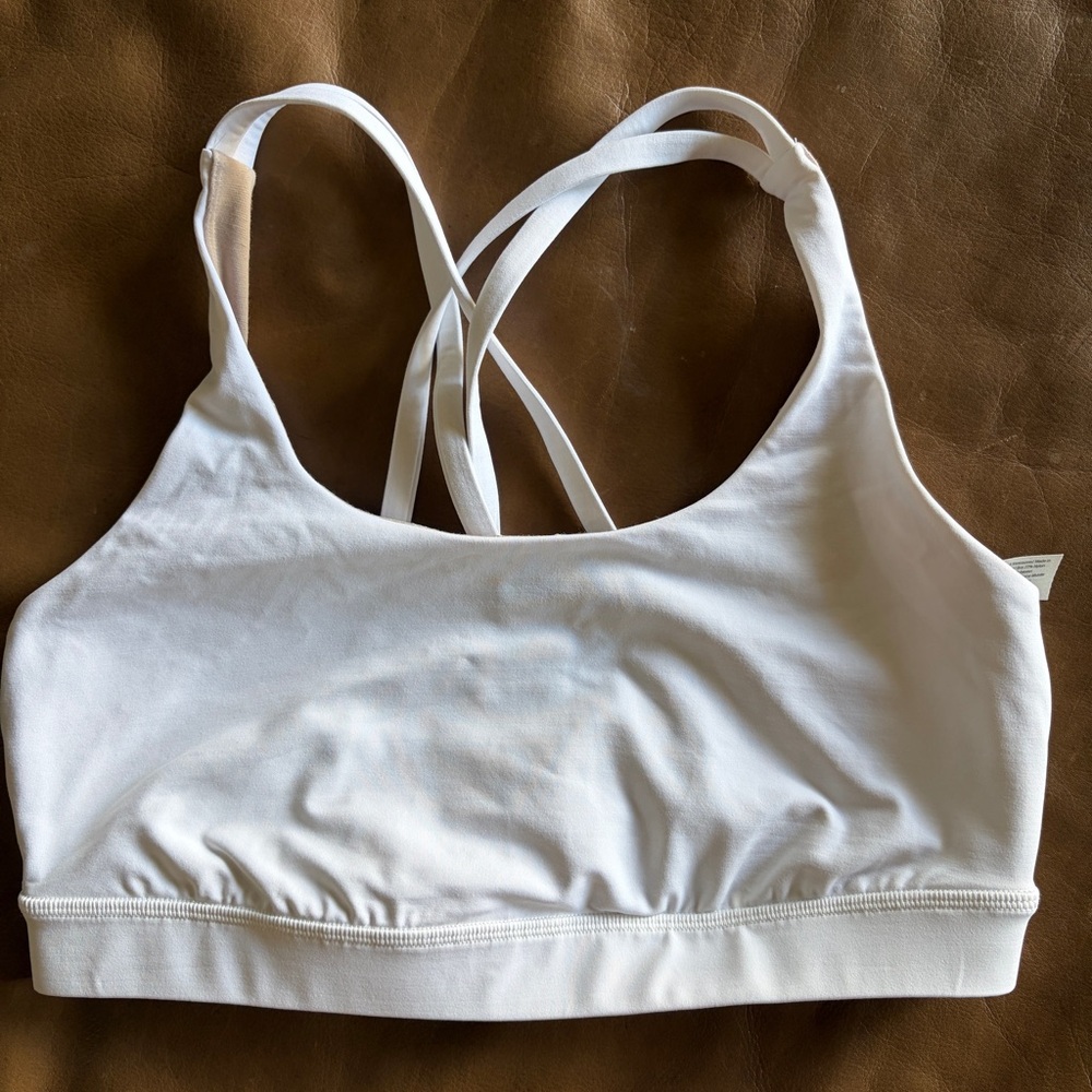 Lululemon Energy White Sports Bra medium support size 10 like new never worn